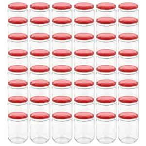 VIDAXL Marmeladengläser Mit Rotem Deckel 48 Stk. 230 Ml