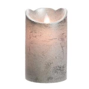 Led Kaars/stompkaars Zilver 12 Cm Flakkerend - Kerst Diner Tafeldecoratie - Home Deco Kaarsen