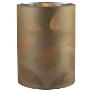 PEHA 1x Stuks Luxe Led Kaarsen In Goud Bladeren Glas D7 X H10 Cm ed Kaarsen