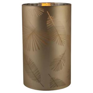 PEHA 1x Stuks Luxe Led Kaarsen In Goud Bladeren Glas D7 X H12,5 Cm ed Kaarsen