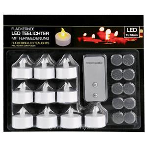 Cepewa 10x Led Theelichtjes/waxinelichtjes 3,5 Cm Inclusief Afstandsbediening ed Kaarsen
