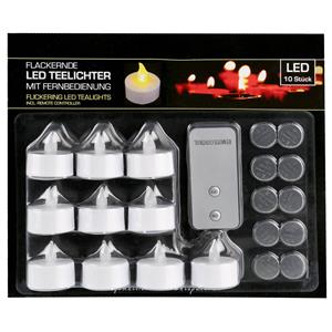 Cepewa 10x Led Theelichtjes/waxinelichtjes 3,5 Cm Inclusief Afstandsbediening ed Kaarsen