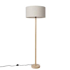 QAZQA Vloerlamp mels - Naturel - Landelijk - D 50cm
