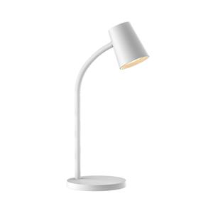 LINDBY Ailina LED tafellamp, ronde voet, wit