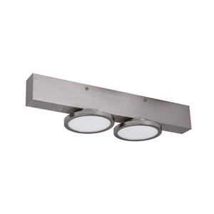 Lucande Kellino plafondlamp, 2-lamps, nikkel