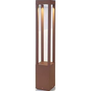 FARO BARCELONA Agra LED tuinpadverlichting, roestbruin, aluminium/glas, hoogte 65 cm
