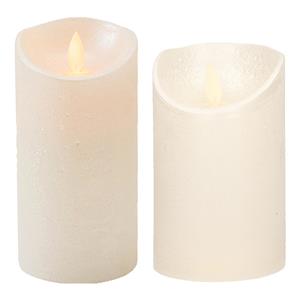 Anna's Collection Set van 2x stuks Creme Parel Led kaarsen met bewegende vlam -
