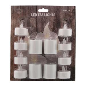 3x set van 12 stuks Led theelichtjes/waxinelichtjes in diverse maten -