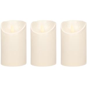 Anna's Collection 3x Creme parel LED kaarsen / stompkaarsen met bewegende vlam 12,5 -