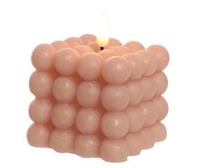 LED Kerze Bubble ¦ rosa/pink ¦ Kunststoff, Wachs ¦ Maße (cm): B: 7,5 H: 7,5 T: 7  - Möbel Kraft