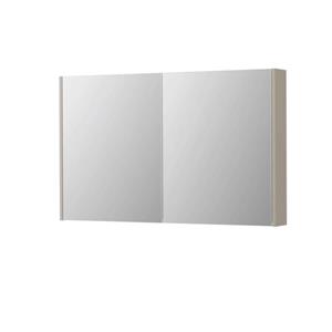 INK SPK2 Spiegelkast - 120x14x74cm - 2 deuren - dubbelzijdige Spiegel - schakelaar en stopcontact - MDF lak Mat kasjmier grijs 1105379