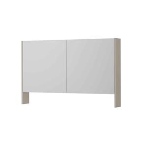 INK SPK3 Spiegelkast - 120x14x74cm - 2 deuren - dubbelzijdige Spiegel - open planchet - schakelaar en stopcontact - MDF lak Mat kasjmier grijs 1110279