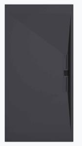 Sanifun douchebak Stone Side Anthraciet Smooth 160 x 80 P.