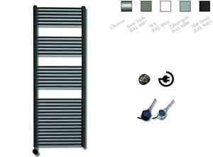 Sanicare elektrische design radiator 170x60cm zwart mat met thermostaat links zwart