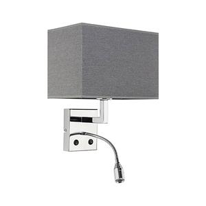 Nowodvorski Lighting Wandlamp Hotel met flexibele arm en stoffen kap