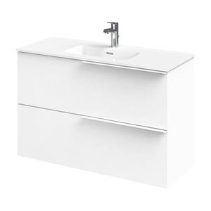 Tiger Pocket Meubelset 100 cm met 2 lades Wit inclusief Calpe wastafel Hoogglans wit