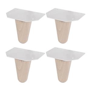 Furniture Legs Europe Beuken houten retro meubelpoot 10 cm (set van 4)