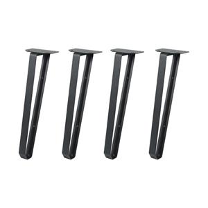 Furniture Legs Europe Zwarte stalen design tafelpoot 40 cm (set van 4)