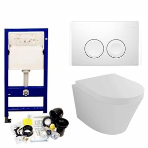 Aqua Splash UP100 Toiletset 02 Vesta Met Delta Drukplaat - Delta 25 - Wit