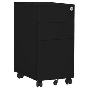 Aktenschrank mit Rollen Schwarz 30x45x59 cm Stahl vidaXL - Schwarz