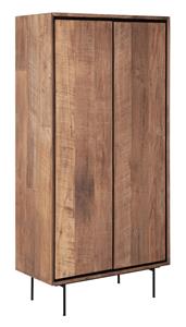 DTP Home Opbergkast Metropole Teakhout, 180 x 90cm - Bruin, Zwart