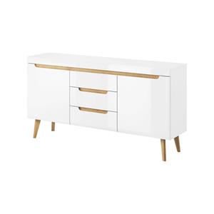 Meubella  Dressoir Nebraska - Wit - Eiken - 160 Cm