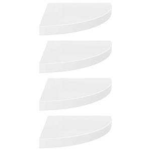 vidaXL Hoekschappen zwevend 4 st 35x35x3,8 cm MDF hoogglans wit