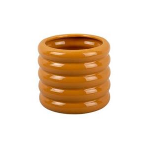 Present time  Plant Pot Bobbly Glazed ceramic medium ochre yellow