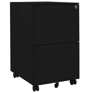 vidaXL Aktenschrank Aktenschrank mit Rollen Schwarz 39x45x67 cm Stahl