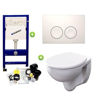 Geberit Up100 Toiletset 67 Econ Compact Rimfree Met Zitting En Delta Drukplaat - Up100 Set67