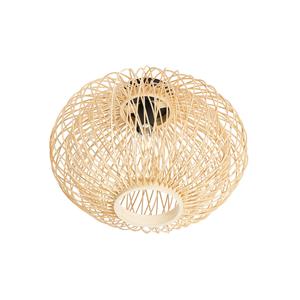 Lindby Solvira plafondlamp, bamboe vlechtwerk rond