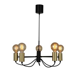 Lindby Kroonluchter Prospa in zwart en messing