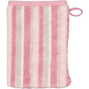 Cawö Cawo Breeze Streifen Washandje 16x22 blush