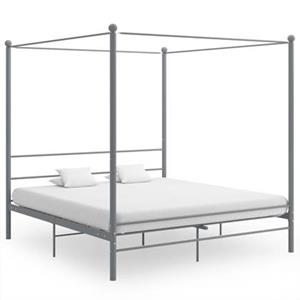 VidaXL Hemelbedframe metaal grijs 200x200 cm