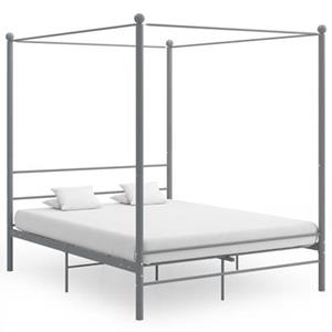 VidaXL Hemelbedframe metaal grijs 160x200 cm