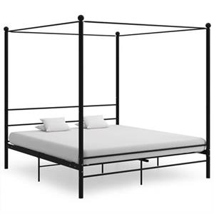 VidaXL Hemelbedframe metaal zwart 200x200 cm