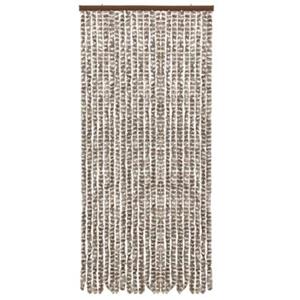 VidaXL Vliegengordijn 90x220 cm chenille taupe en wit