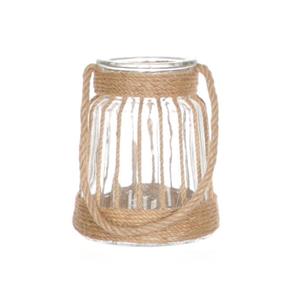 HBX natural living Lantaarn Decora Met Hengsel Ø15xh17cm Naturel