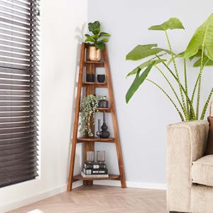 LifestyleFurn Hoek Wandrek Stevyn Mangohout, 148 x 64cm - Massief acacia zandkleur