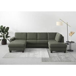 Home affaire Wohnlandschaft "Summer", mit oder ohne Bettfunktion und Bettkasten, wengefarbene Holzfüße