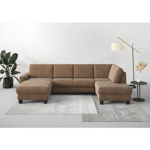 Home affaire Wohnlandschaft "Summer", mit oder ohne Bettfunktion und Bettkasten, wengefarbene Holzfüße