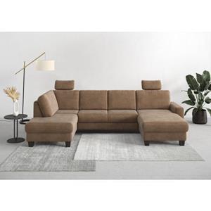 Home affaire Wohnlandschaft "Summer", mit oder ohne Bettfunktion und Bettkasten, wengefarbene Holzfüße