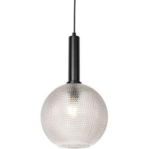 QAZQA Design hanglamp zwart met smoke glas - Chico