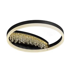 HELL LED plafondlamp Dana met kristal-decoratie, rond