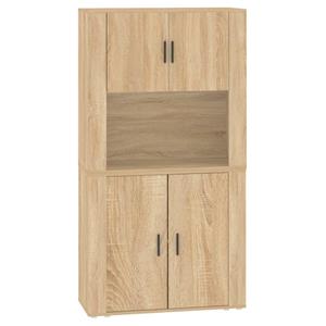 vidaXL Hoge kast bewerkt hout sonoma eikenkleurig