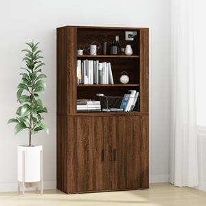 vidaXL Hoge kast bewerkt hout bruineikenkleurig