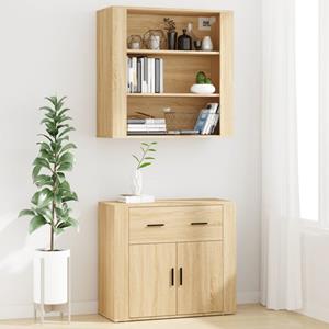 vidaXL Hoge kast bewerkt hout sonoma eikenkleurig
