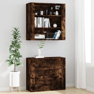 vidaXL Hoge kast bewerkt hout gerookt eikenkleurig