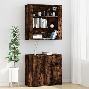 vidaXL Hoge kast bewerkt hout gerookt eikenkleurig