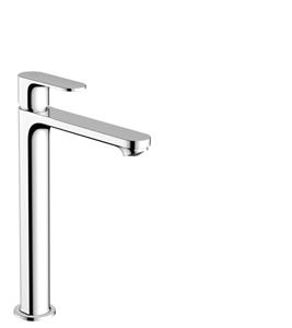 Hansgrohe Rebris S ééngreeps highriser wastafelkraan met CoolStart, EcoSmart+ en trekwaste 30,3 cm, chroom